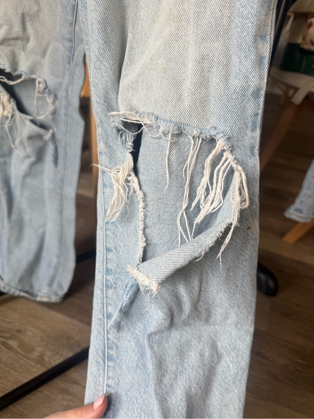 PacSun Light Wash Distressed Straight Leg Jeans - Picture 8 of 14